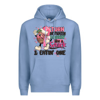 Colony Blue torn between lookin' like a snack and eatin' one Premium Hoodie - MaliasSmallBusiness