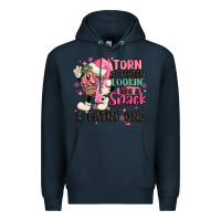 Navy torn between lookin' like a snack and eatin' one Premium Hoodie - MaliasSmallBusiness