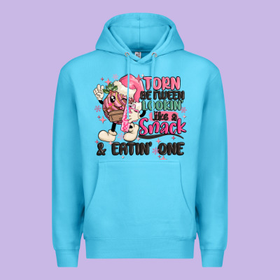 Torn Between Lookin' Like A Snack And Eatin' One Premium Hoodie Designed By Maliassmallbusiness