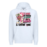 White torn between lookin' like a snack and eatin' one Premium Hoodie - MaliasSmallBusiness