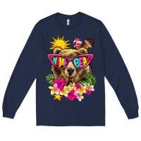 Navy mama bear summer Long Sleeve Tee - texasbilliewilder