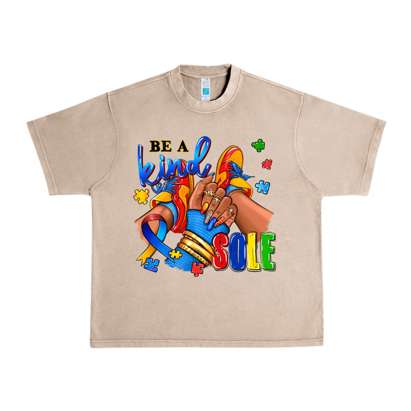Be A Kind Sole Autism Afro Girl Sneakers Urban Heavy Tee by RanaPortraitStore | Teevron