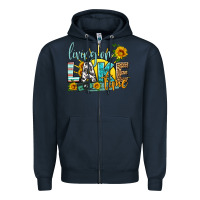 Navy living on lake time Zipper Hoodie - HRA Design Shop
