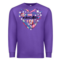 Purple dental life element heart Premium Sweatshirt - AdoDesignShop