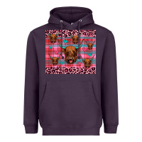 Plum highland cow valentines Heavyweight Hoodie - JahusDesignShop