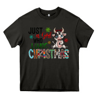 Asphalt just a girl who loves christmas Heavy Core Tee - CowhideDigitalArt