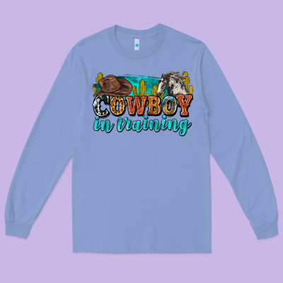 Cowboy In Training Long Sleeve Tee Designed By Zillion Design Studio