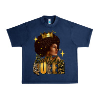 Navy Birthday queen afro girl Urban Heavy Tee - RanaPortraitStore
