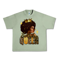Oil Green Birthday queen afro girl Urban Heavy Tee - RanaPortraitStore