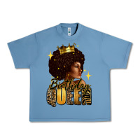 Pebble Blue Birthday queen afro girl Urban Heavy Tee - RanaPortraitStore