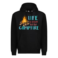 Black life is better by the campfire Premium Hoodie - MaliasSmallBusiness