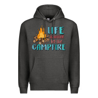 Charcoal Heather life is better by the campfire Premium Hoodie - MaliasSmallBusiness