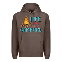 Coffee life is better by the campfire Premium Hoodie - MaliasSmallBusiness