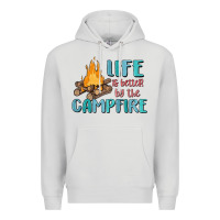Dove Grey life is better by the campfire Premium Hoodie - MaliasSmallBusiness