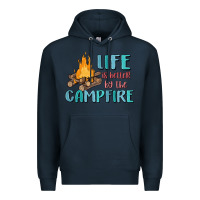 Navy life is better by the campfire Premium Hoodie - MaliasSmallBusiness