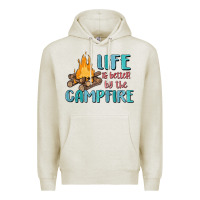 Oatmeal Heather life is better by the campfire Premium Hoodie - MaliasSmallBusiness