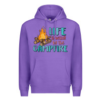 Purple life is better by the campfire Premium Hoodie - MaliasSmallBusiness
