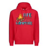 Red life is better by the campfire Premium Hoodie - MaliasSmallBusiness