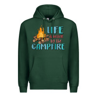 Sports Green life is better by the campfire Premium Hoodie - MaliasSmallBusiness