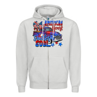 Dove Grey American heart southern soul truck 4th of july Zipper Hoodie - CowGirlArtShop