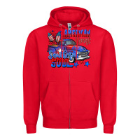Red American heart southern soul truck 4th of july Zipper Hoodie - CowGirlArtShop