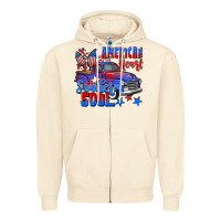 Sandshell American heart southern soul truck 4th of july Zipper Hoodie - CowGirlArtShop