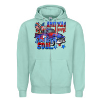 Seafoam American heart southern soul truck 4th of july Zipper Hoodie - CowGirlArtShop