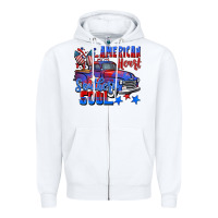 White American heart southern soul truck 4th of july Zipper Hoodie - CowGirlArtShop
