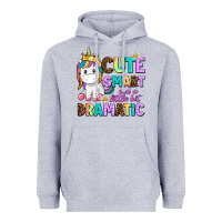 Heather Grey cute smart and a little bit dramatic unicorn Heavyweight Hoodie - AdoDesignShop