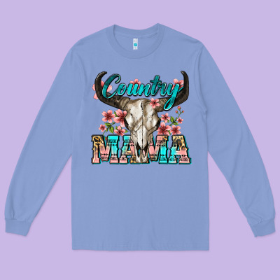 Country Mama Long Sleeve Tee Designed By Zillion Design Studio