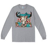 Heather Grey country mama Long Sleeve Tee - Zillion Design Studio