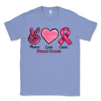 Colony Blue breast cancer peace love cure Classic Tee - RanaPortraitStore