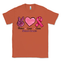 Copper breast cancer peace love cure Classic Tee - RanaPortraitStore