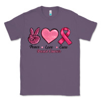 Lavender breast cancer peace love cure Classic Tee - RanaPortraitStore