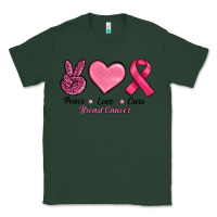 Sports Green breast cancer peace love cure Classic Tee - RanaPortraitStore