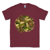 Burgundy camouflage and leopard patch  2 Classic Tee - BundleAndBundleShop