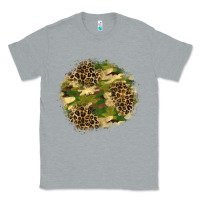 Heather Grey camouflage and leopard patch  2 Classic Tee - BundleAndBundleShop