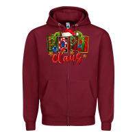 Burgundy Christmas popi claus Zipper Hoodie - FaDigitalArtStudio