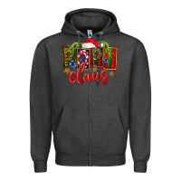 Charcoal Heather Christmas popi claus Zipper Hoodie - FaDigitalArtStudio