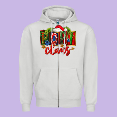 Christmas Popi Claus Zipper Hoodie Designed By Fadigitalartstudio