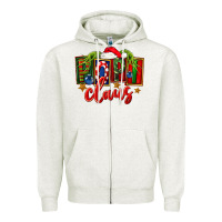 Oatmeal Heather Christmas popi claus Zipper Hoodie - FaDigitalArtStudio