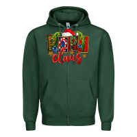 Sports Green Christmas popi claus Zipper Hoodie - FaDigitalArtStudio