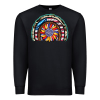 Black sunflower american flag leopard gemstone cowhide rainbow Premium Sweatshirt - Artiststas