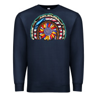 Navy sunflower american flag leopard gemstone cowhide rainbow Premium Sweatshirt - Artiststas