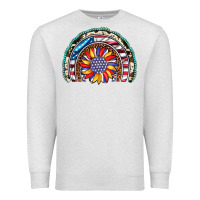 Oatmeal Heather sunflower american flag leopard gemstone cowhide rainbow Premium Sweatshirt - Artiststas