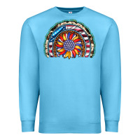 Ocean Blue sunflower american flag leopard gemstone cowhide rainbow Premium Sweatshirt - Artiststas