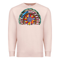 Pale Pink sunflower american flag leopard gemstone cowhide rainbow Premium Sweatshirt - Artiststas