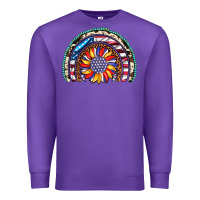 Purple sunflower american flag leopard gemstone cowhide rainbow Premium Sweatshirt - Artiststas