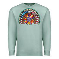 Seafoam sunflower american flag leopard gemstone cowhide rainbow Premium Sweatshirt - Artiststas
