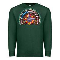 Sports Green sunflower american flag leopard gemstone cowhide rainbow Premium Sweatshirt - Artiststas